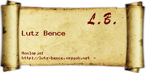 Lutz Bence névjegykártya